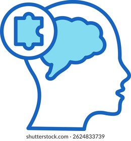 Solution Icon Blue Vector Illustration