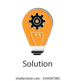 Solution icon concept on white background. Creative idea design for decoration template, web page, brochure, presentation. Flat vector illustration use for your project.
