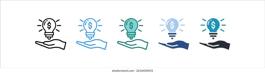 Solution Icon In Different Style Vector
