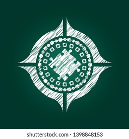 solution icon drawn on a chalkboard