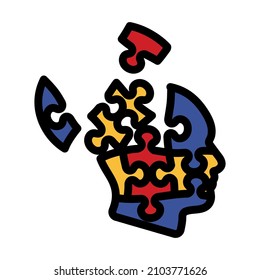 Solution Icon. Editable Bold Outline With Color Fill Design. Vector Illustration.
