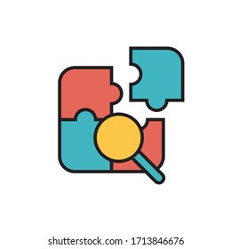 solution icon filled outline vector illustration. isolated on white background