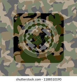 solution icon inside camo emblem