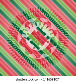 solution icon inside christmas badge background.