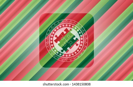 solution icon inside christmas colors badge.