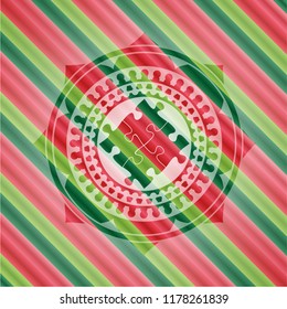 solution icon inside christmas emblem background.