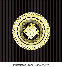 solution icon inside gold shiny emblem
