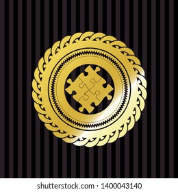 solution icon inside gold shiny emblem
