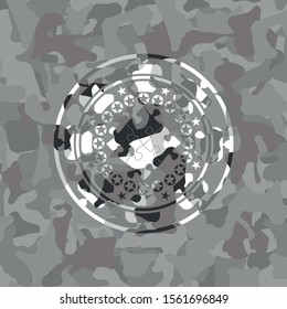 solution icon inside grey camo texture