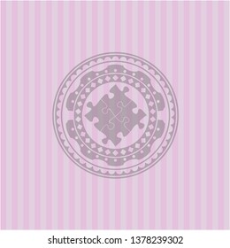 solution icon inside pink emblem