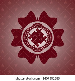 solution icon inside red emblem