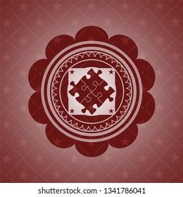 solution icon inside retro style red emblem