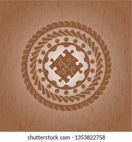 solution icon inside retro style wood emblem