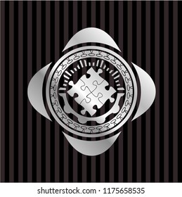 solution icon inside silver emblem