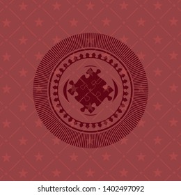 solution icon inside vintage red emblem