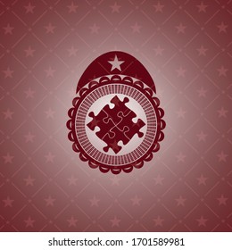 solution icon inside vintage red emblem