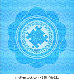 solution icon inside water representation badge.