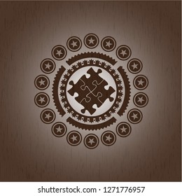solution icon inside wood emblem. Retro
