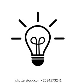 solution icon. lightbulb icon vector on white background