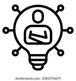 vector de símbolo de línea de icono de solución
