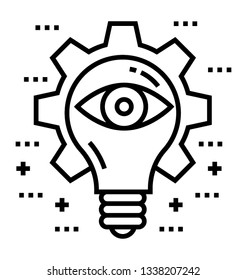 Solution icon in line vector 