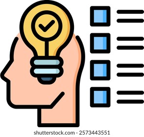 Solution Icon Lineal Color Vector Illustration
