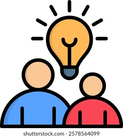 Solution Icon Lineal Color Vector Illustration