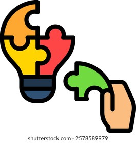Solution Icon Lineal Color Vector Illustration