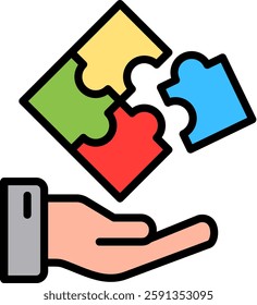 Solution Icon Lineal Color Vector Illustration