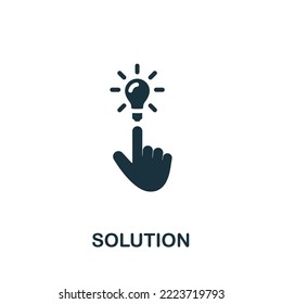 Solution icon. Monochrome simple Customer Relationship icon for templates, web design and infographics