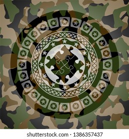 solution icon on camo texture
