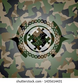solution icon on camo texture