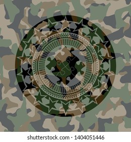 solution icon on camouflaged pattern