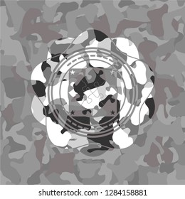 solution icon on grey camo texture