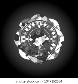 solution icon on grey camo pattern