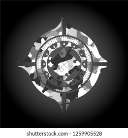 solution icon on grey camouflage pattern