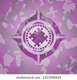 solution icon on pink camo pattern. 