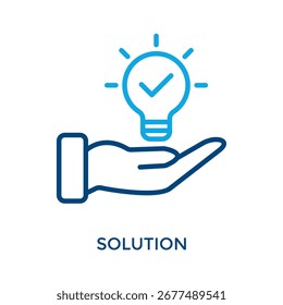 Estilo De Cor Da Estrutura De Tópicos Do Ícone Da Solução. Ilustração De Vetor Para Design Gráfico