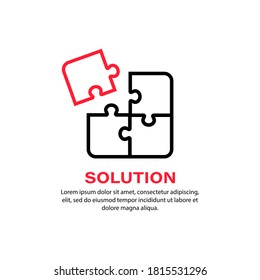 Solution icon. Puzzle. Bussiness concept. Vector on isolated white background. EPS 10