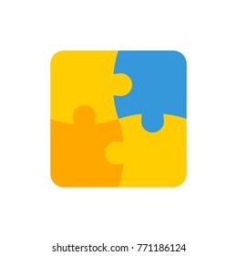 Solution icon and puzzle flat symbol. Isolated vector illustration of puzzle sign solution icon concept for your web site mobile app logo UI design.