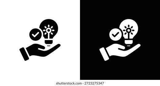 Conjunto de iconos de solución en blanco y negro