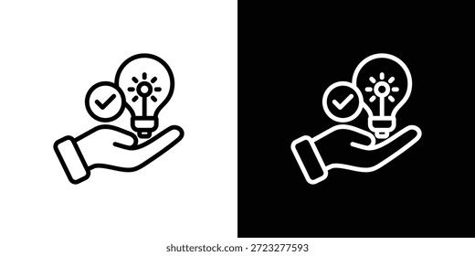 Conjunto de iconos de solución en blanco y negro