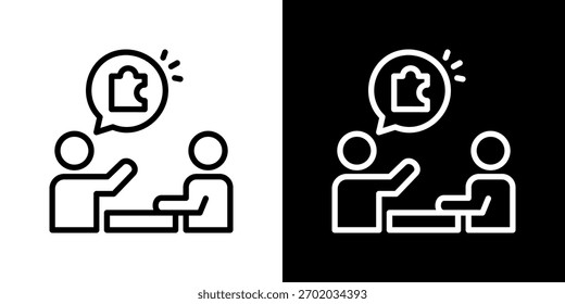 Conjunto de Ícones de Solução. Design De Linha Limpa Com Versões Claras E Escuras Para Uso Versátil.