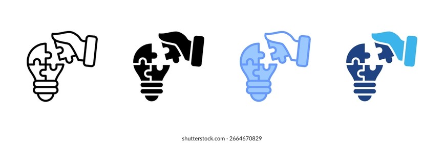 Ícone de solução definir coleção de vários estilos