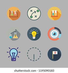 solution icon set. vector set about wrong way, visibility, idea and flasks icons set.