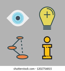 solution icon set. vector set about visibility, info, shortcut and light bulb icons set.