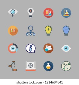 solution icon set. vector set about flask, configuration, light bulb and flasks icons set.