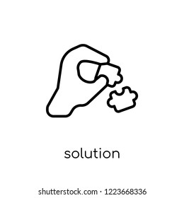 Solution icon. Trendy modern flat linear vector Solution icon on white background from thin line Business and analytics collection, editable outline stroke vector illustration