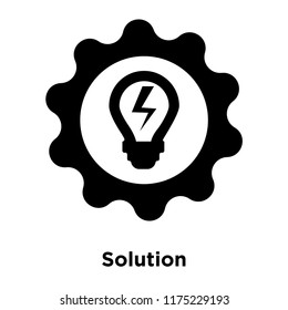 Solution icon vector isolated on white background, logo concept of Solution sign on transparent background, filled black symbol