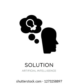 solution icon vector on white background, solution trendy filled icons from Artificial intelligence collection, solution vector illustration